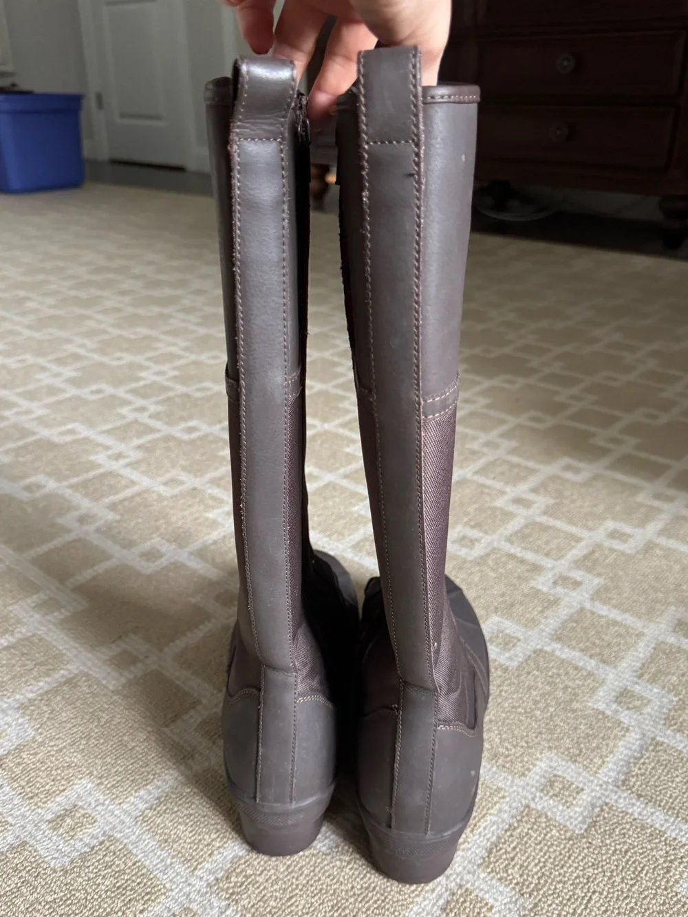 Clarks Carima Pluma Waterproof Tall Duck Boots Brown Faux Fur Women’s 10